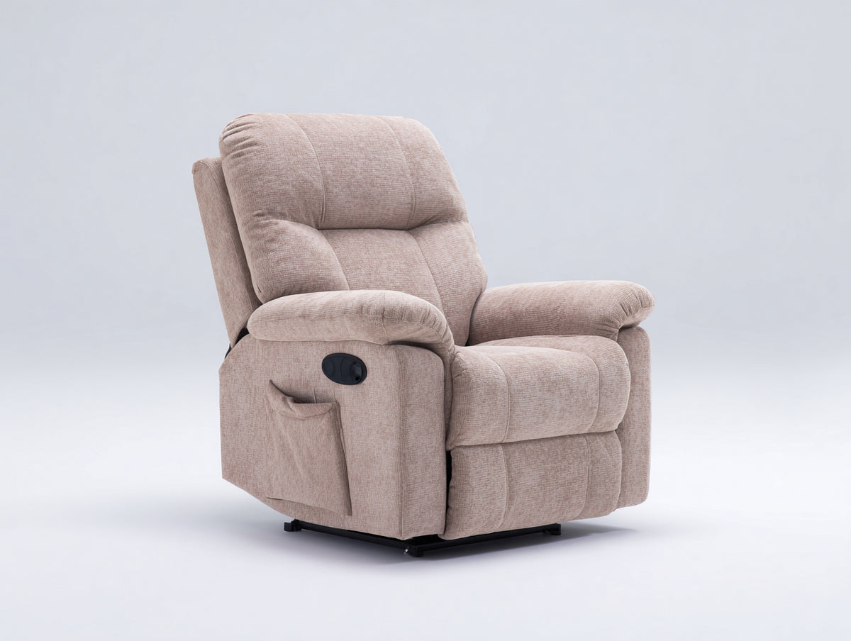 Liegesessel Stoffbezug 85 x 90 x 105 cm - Beige - Verstellbarer Relaxsessel mit Komfortfunktion für Wohnzimmer
