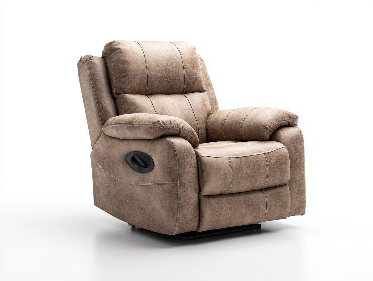 Liegesessel aus Stoff 92 x 98 x 105 cm - Taupe - manuell verstellbares Komfortdesign