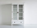 Bücherregal mit Glastüren 100 x 40 x 190 cm - Weiß - Klassischer Stauraum für Wohnzimmer und Arbeitsbereich