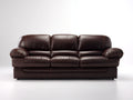 3 Sitzer Sofas aus Leder 225x98x92 cm - Dunkelbraun - weich gepolstertes Design mit breiten Armlehnen