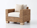Polyrattan Gartensessel 90 x 88 x 84 cm - Braun - breiter Loungesessel mit Holzfüßen