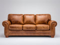 3 Sitzer Sofa Echtleder 220 x 95 x 85 cm - Braun - Klassisches Wohnzimmer Design