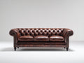 3 Sitzer Sofas aus Leder 220 x 92 x 78 cm - Braun - klassisches Chesterfield-Design