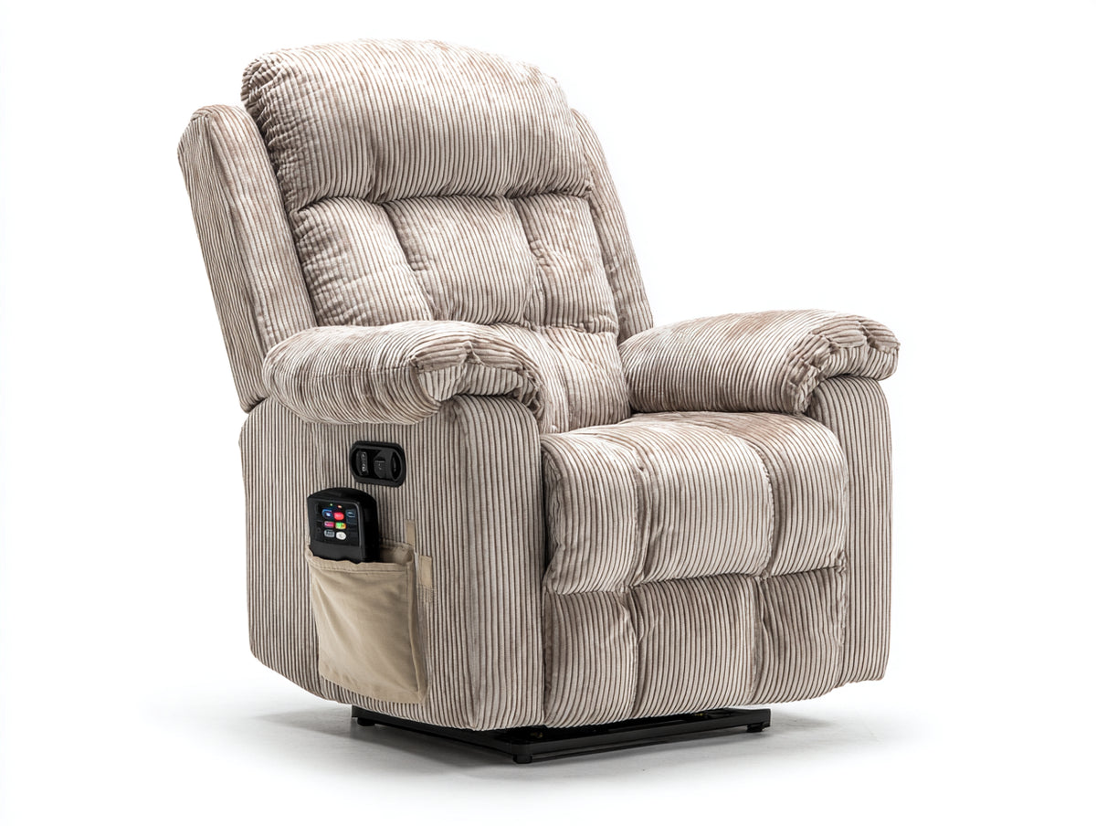 Liegesessel Stoffbezug 85 x 90 x 105 cm - Beige - Verstellbarer Relaxsessel mit Komfortfunktion für Wohnzimmer