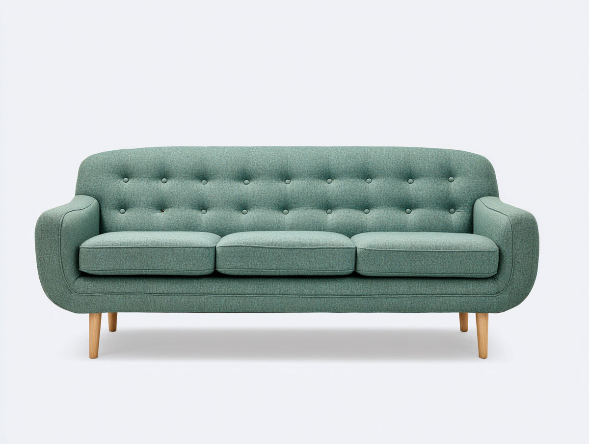 3 Sitzer Sofa Stoffbezug 220 x 85 x 80 cm - Grün - Modernes Design für Wohnzimmer